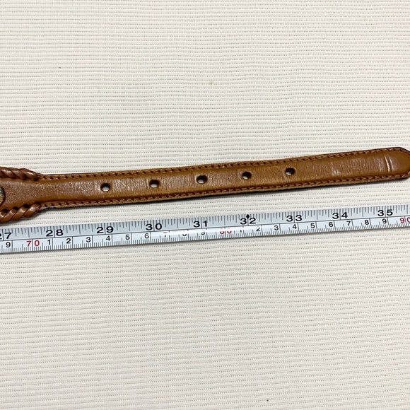 Tony Lama Scalloped Brown Leather Western Belt - Picture 2 of 7